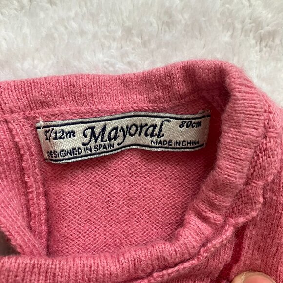 Mayoral Toddler Baby Sweater Set 12M | Pink GUC + Bonus Navy (Flawed) - Picture 4 of 16